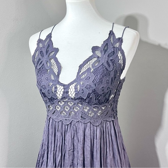 Free People Adella Slip Dress Charcoal Gray New With Tag Size M - Picture 7 of 13